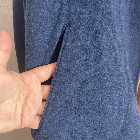 Charli Size 10 Wool Camden Reversible Coat Navy Brown Open Front Pockets - Picture 5 of 10